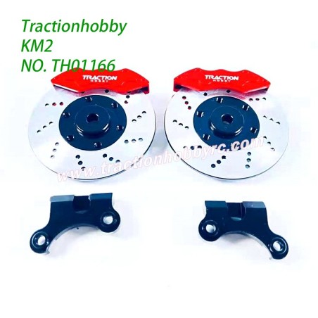 Traction Hobby KM2 RC Crawler Parts All-metal brakes simulated caliper discs with abalone accents TH01166