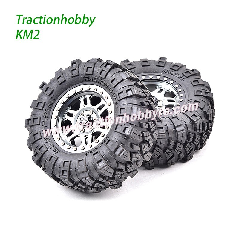 Traction Hobby KM2 RC Crawler Parts Metal Simulation Climbing Off-Road Parts Wheel Tires