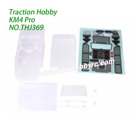 Traction Hobby KM4 Pro RC Crawler Parts Clear Body Kit THJ369