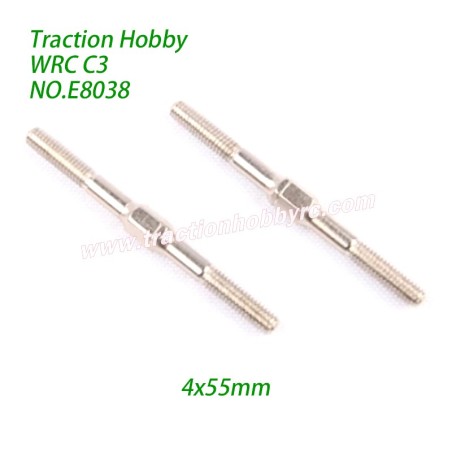 Traction Hobby KM WRC C3 Parts Steering Tie Rods (4x55mm) E8038