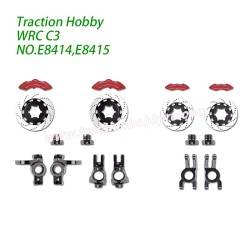 Traction Hobby KM WRC C3 1/7 RC Car Parts Emulation Disc Brake, Caliper, C Seat, Disc Set E8414,E8415