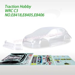 Traction Hobby KM WRC C3 1/7 RC Car Parts Transparent car shell with sticker E8418,E8405,E8406 type b1