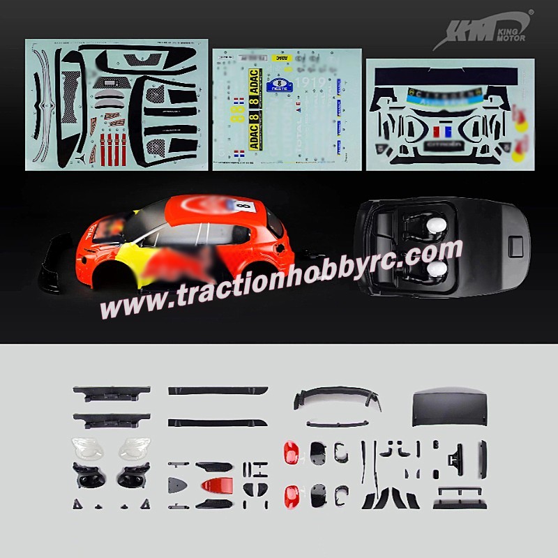 Traction Hobby KM WRC C3 1/7 RC Car Parts Finished painting the shell E8416,E8417,E8411 type a2