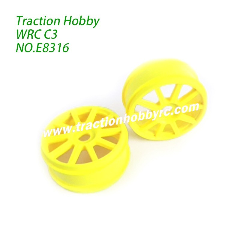 Traction Hobby KM WRC C3 Spare Parts Hub-fluorescent yellow E8316-Y