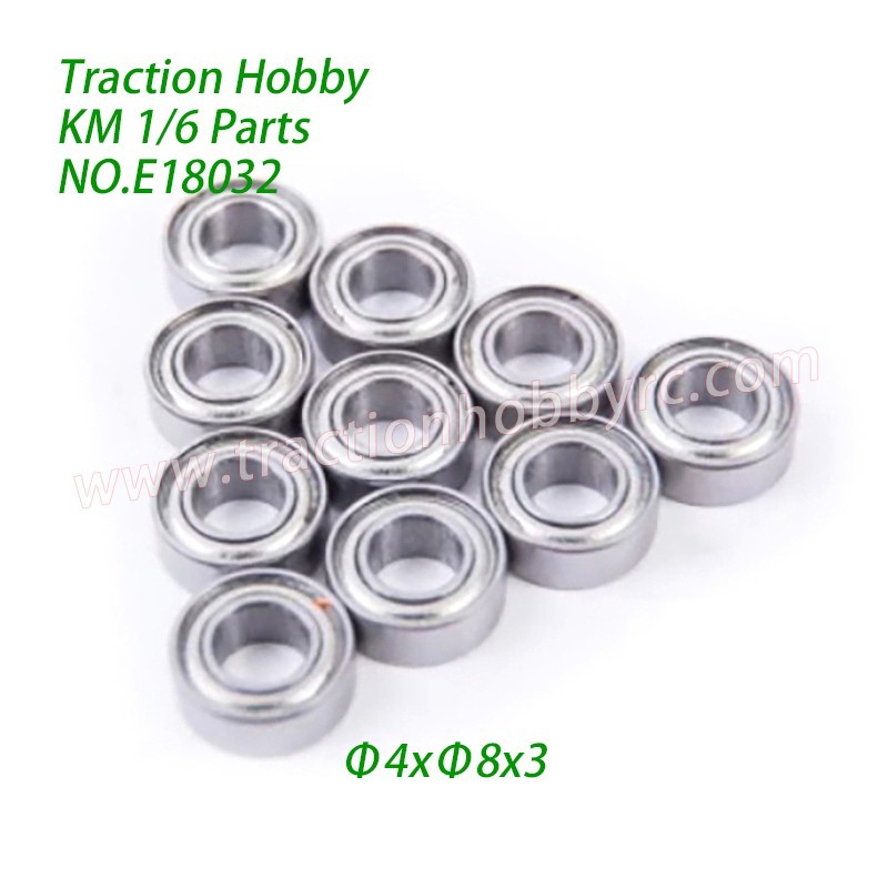 KM Challenger 4WD RC Car Parts Genuine Bearing 8pcs (Φ4xΦ8x3) E18032