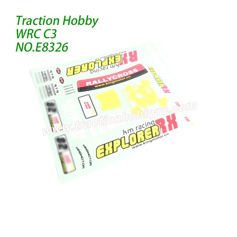 Traction Hobby KM WRC C3 Spare Parts Sticker E8326