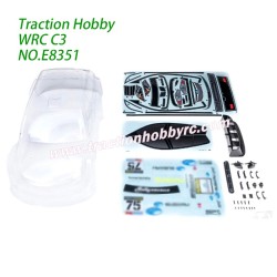 Traction Hobby KM WRC C3 Spare Parts Clear Shell Kit E8351