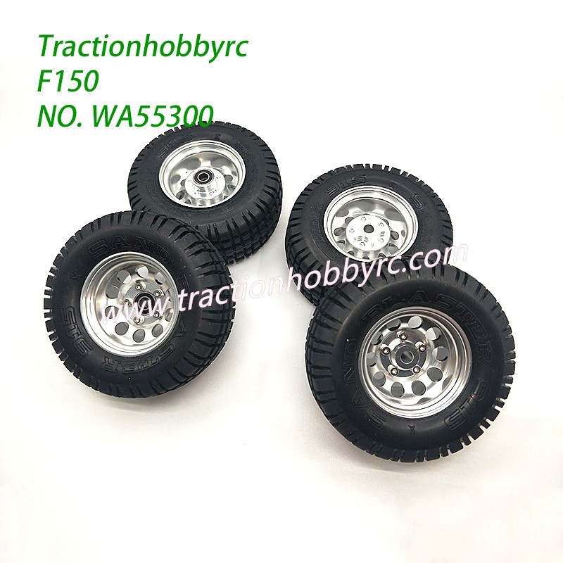 Traction Hobby KM F150 Parts Silver Aluminum Wheels Set WA55300