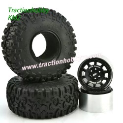 Traction Hobby KM2 TH2 1/8 RC Crawler Parts 2.2” Metal Wheel Tires 90046 Locking Tire